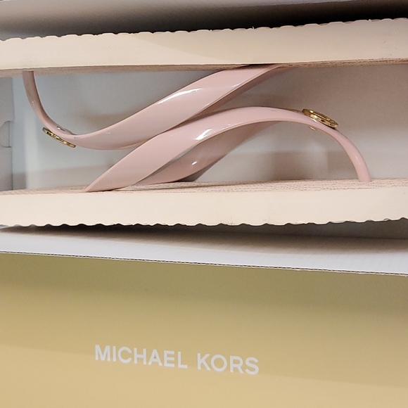 Nitb Michael Kors signature ballet pink MK logo jelly flip-flop - Picture 4 of 5